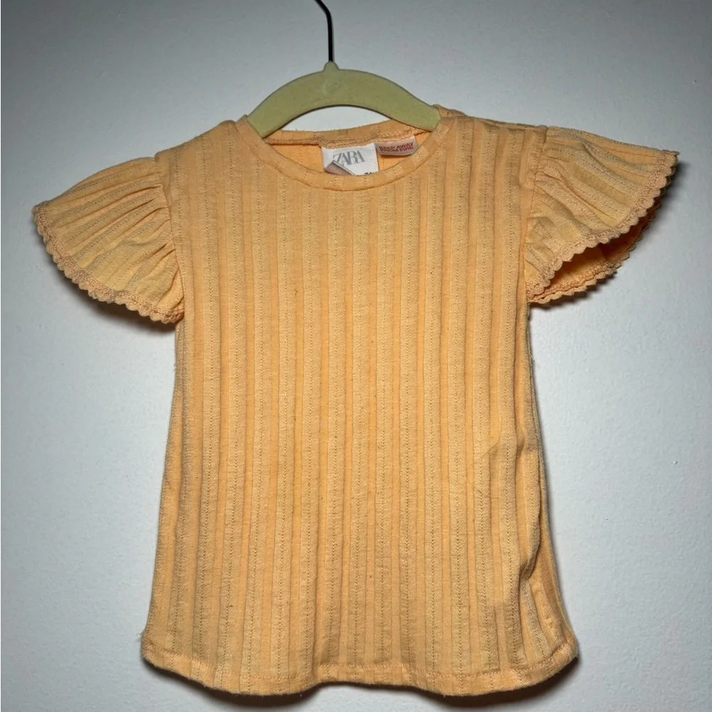 Apricot/Orange ZARA baby girl top. 6/9 months - Picture 1 of 5